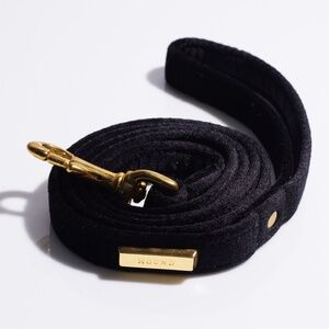 Hound Collection Velvet Dog Leash Gold Bar Logo
